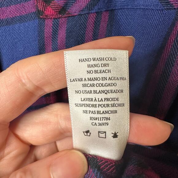 Md Rails Hunter Shirt Plaid Raspberry Royal Black Soft Gorpcore Granola Girl - Picture 5 of 6